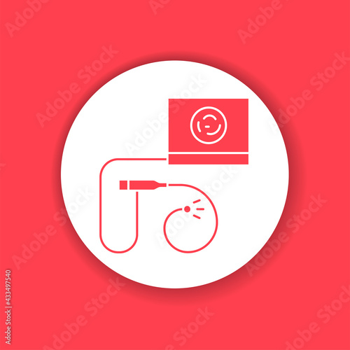 Nasogastric tube glyph icon. Digestive system medical device. Sign for web page, mobile app, button, logo.