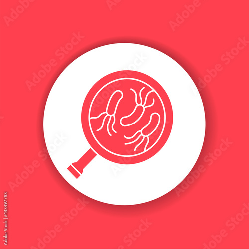 Parasite analysis glyph icon. Medical examination concept. Pictogram for web, mobile app, promo.