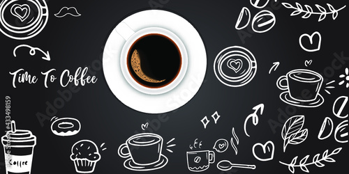 top view coffee background template © simexdesign