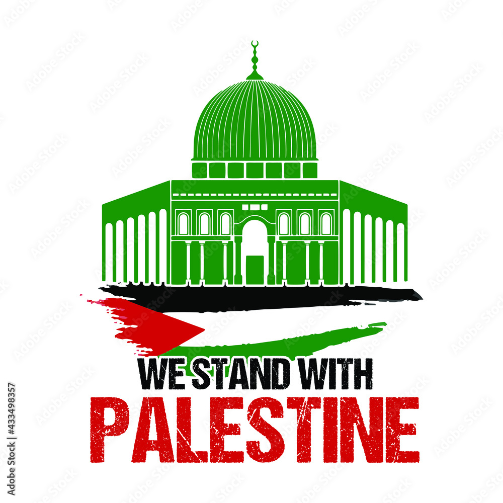 We stand with Palestine - Save Gaza, save Palestine vector background