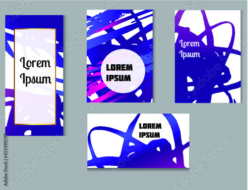 Fluid colorful liquid gradients business set. Modern abstract gradient shapes composition. Minimal Vector cover design. Futuristic design. Eps10 vector.