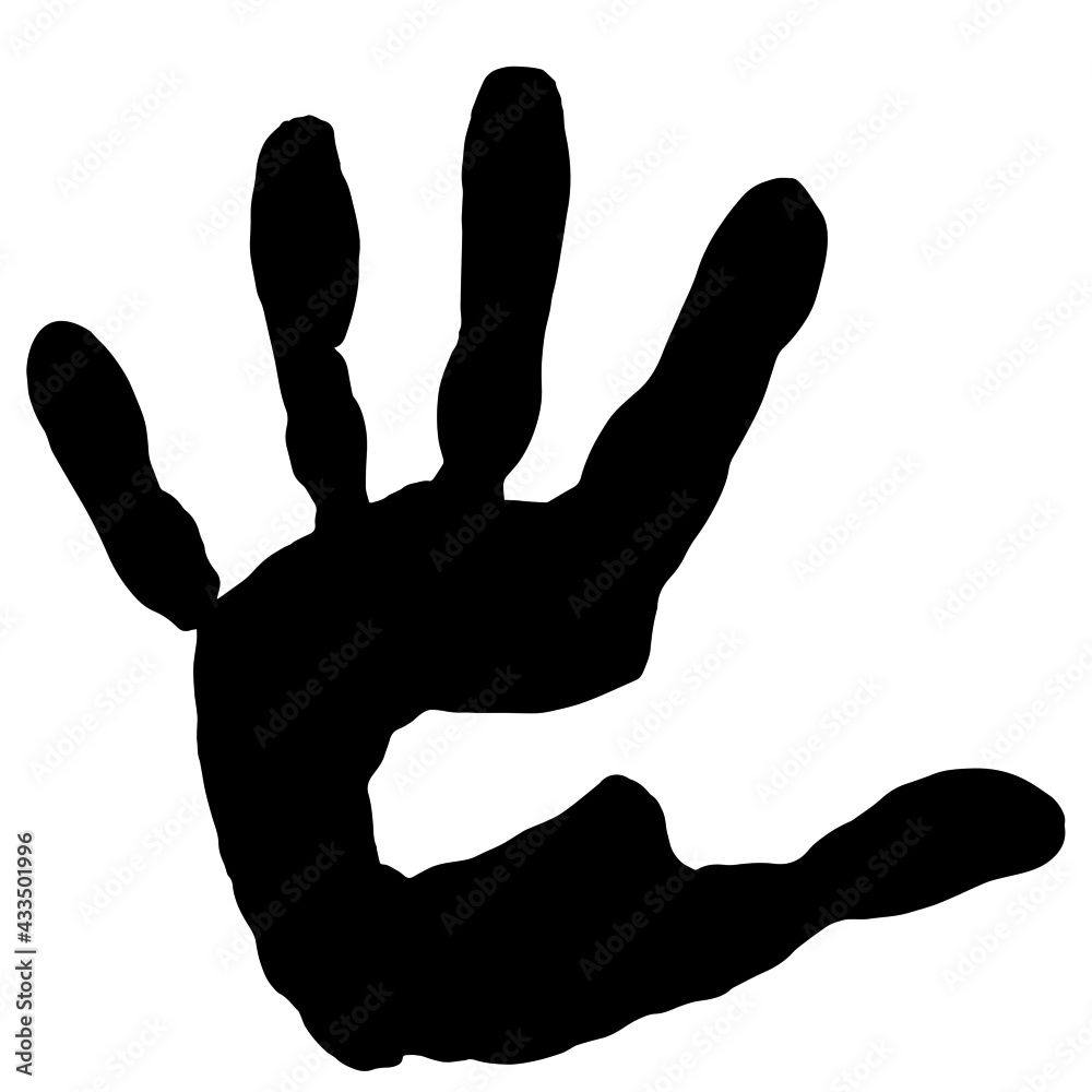 Obraz premium Vector concept or conceptual cute paint human hand or handprint of child isolated on white background for art, fun, happy, infant, identity, education, school, little kid or young childhood symbol