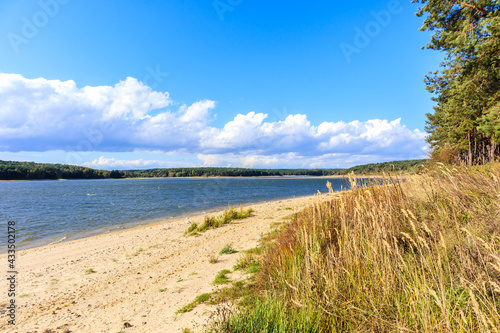 Beautiful sandy beach at Chancza lake in Swietokrzyskie region in central Poland © pkazmierczak