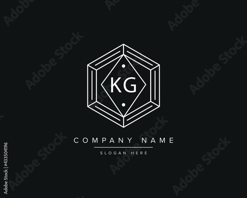 Alphabet letter KG logo design vector