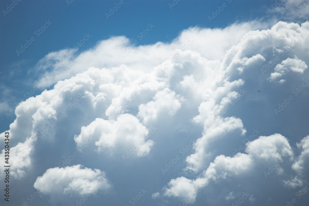 Blue sky and white cloud and private airplane Blue sky and white cloud and private airplane