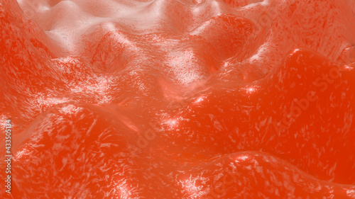 red textured 3D wave background. 3d render illustration