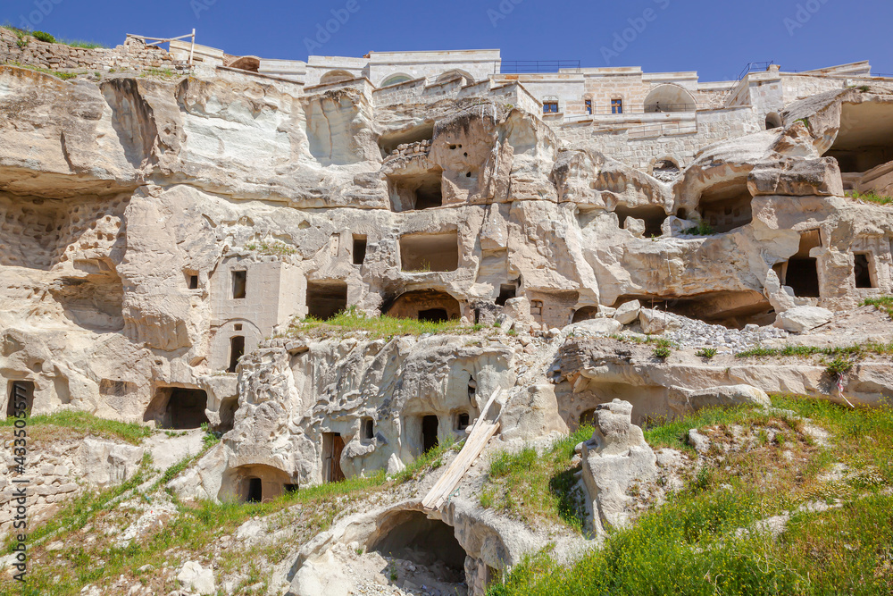 Rocky houses in unbelievable rocky nature of Cappadocia, Turkey