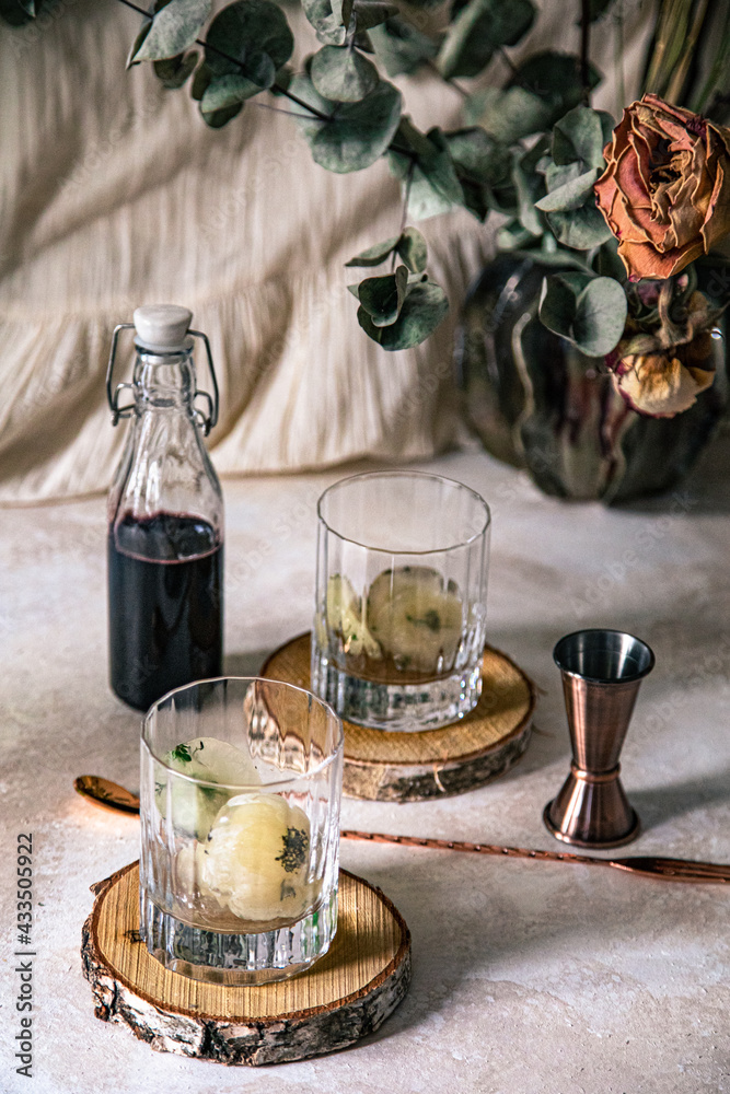Herbal cocktail setup