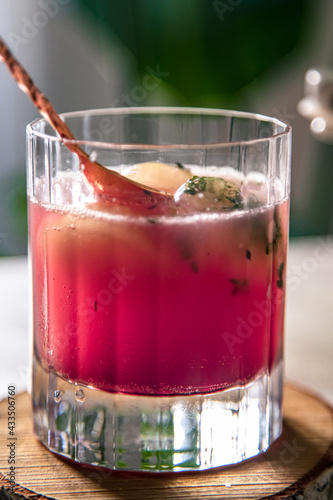 Wallpaper Mural pink elderberry mocktail in a glass Torontodigital.ca