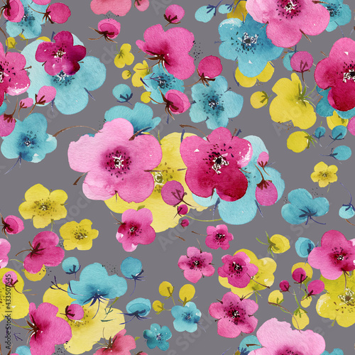  Seamless pattern of flowers