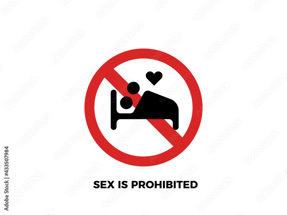 Obraz premium An Abstract Sign of Sex is Prohibited. Isolated Vector Illustration