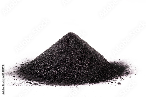 pile of coal dust isolated on white background