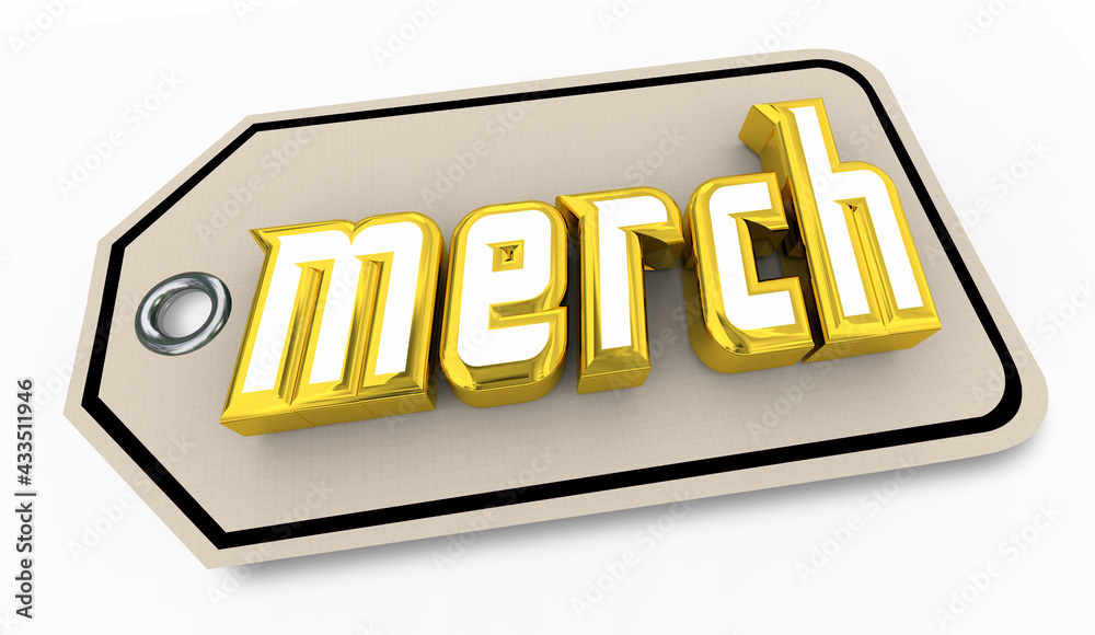 Merch Price Tag Buy Sell Merchandise Retail Fan Service Sale 3d  Illustration Stock-Illustration | Adobe Stock