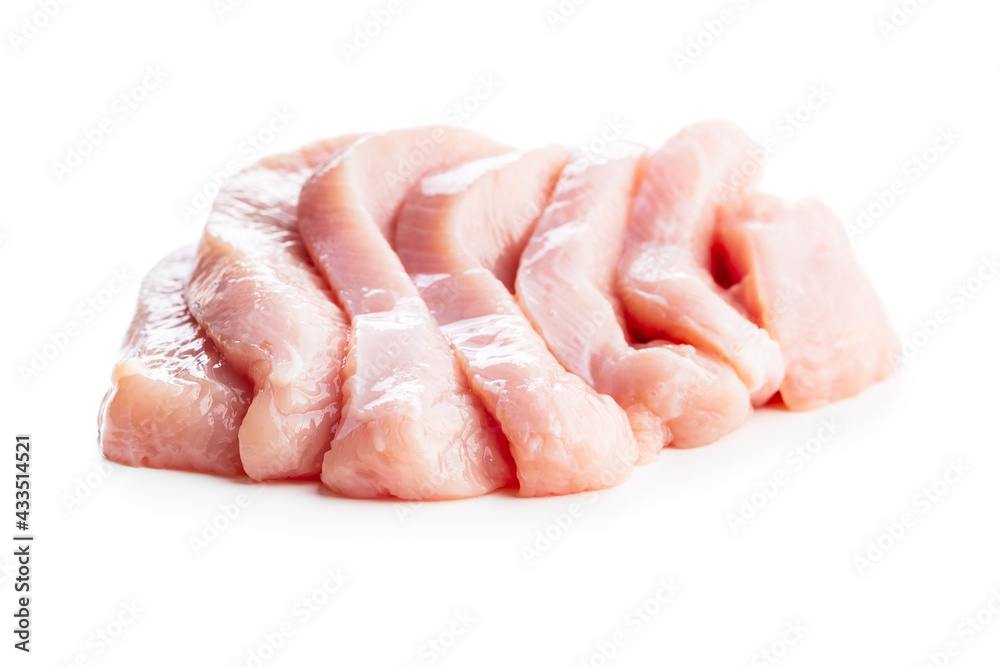 Poultry meat. Sliced raw turkey meat. Breast meat Poultry meat. Sliced raw turkey meat. Breast meat