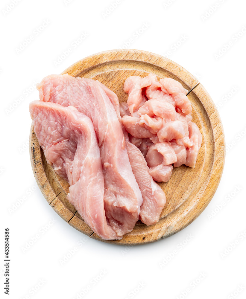 Poultry meat. Sliced raw turkey meat. Breast meat Poultry meat. Sliced raw turkey meat. Breast meat