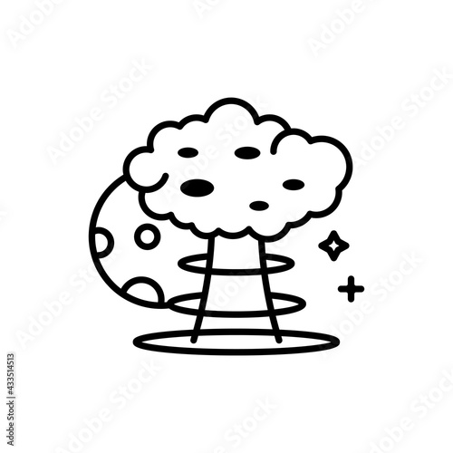 Atomic Bomb Vector Outline Icon. EPS 10 FIle