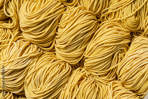 homemade raw noodles for ramen photo