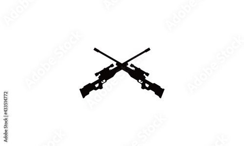 Simple Gun Military Logo Vector Icon Illustration