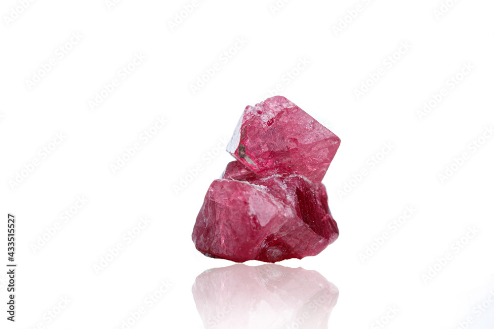 macro mineral stone Spinel on a white background macro mineral stone Spinel on a white background