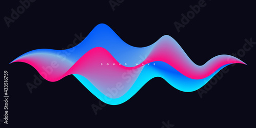 Wave vector element with abstract colorful gradient lines for website, banner and brochure, Curve flow motion illustration, sound wave, Modern background design.