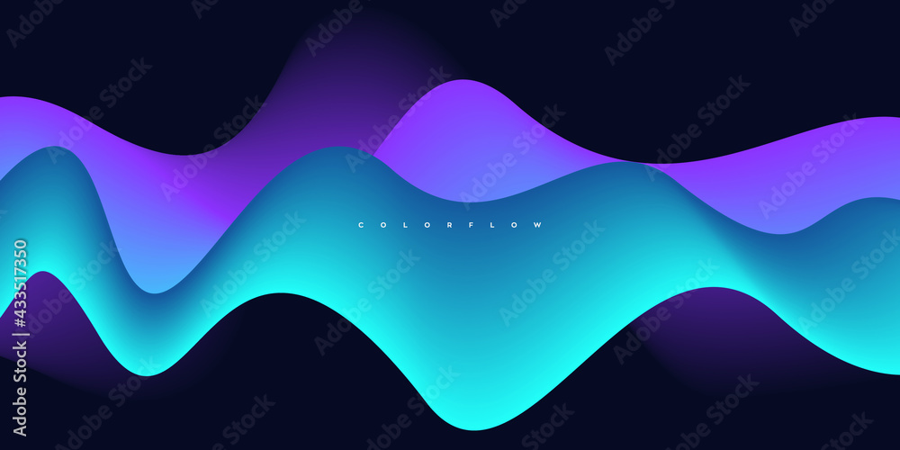Fototapeta premium Wave vector element with abstract colorful gradient lines for website, banner and brochure, Curve flow motion illustration, Vector lines, Modern background design.