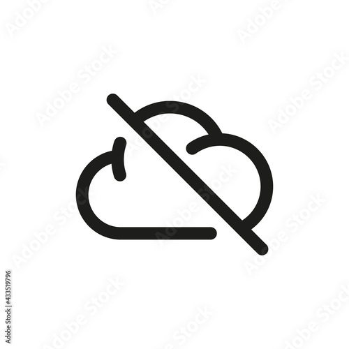 Cloud disabled button icon. Restricted online access to cloud.