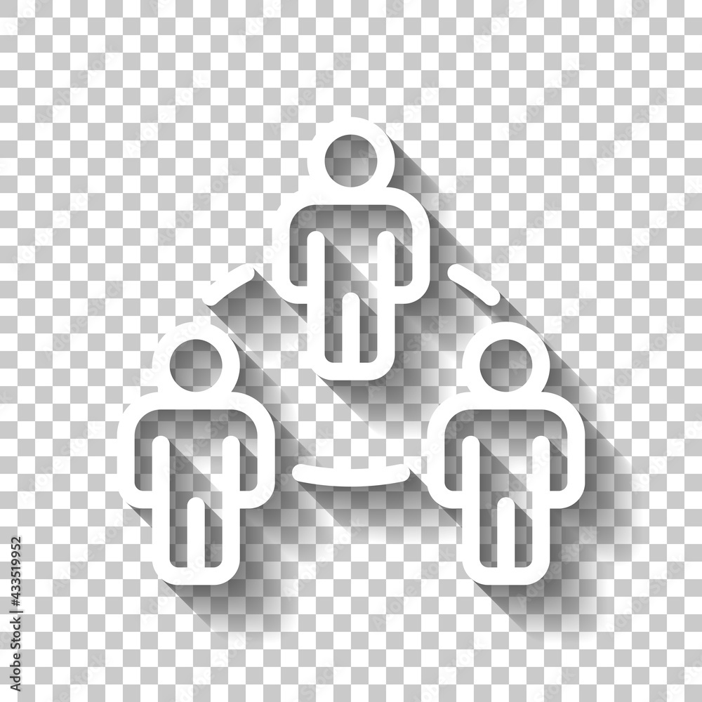 Partnership, teamwork, simple business logo. White linear icon with editable stroke and shadow on transparent background Partnership, teamwork, simple business logo. White linear icon with editable stroke and shadow on transparent background