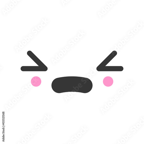 Hopeless kawaii cute emotion face, emoticon vector icon