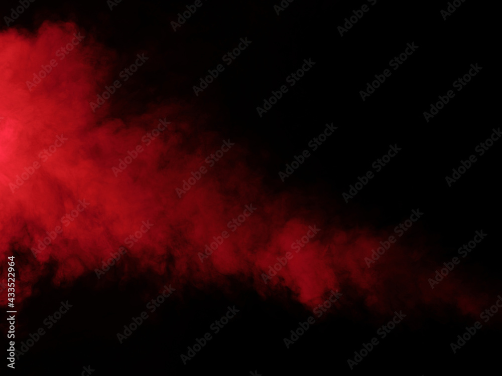 Obraz premium Red smoke on black background