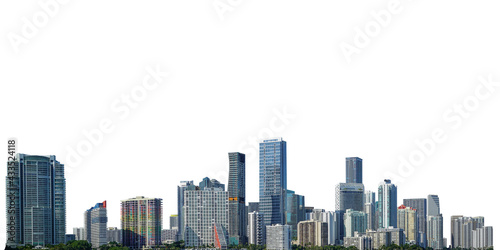 Cityscape of Miami (Florida, USA) isolated on white background photo