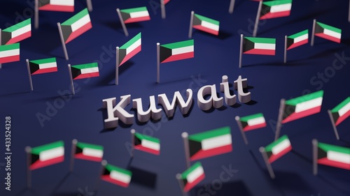 Abstract Kuwait Flag 3D Render  3D Artwork 