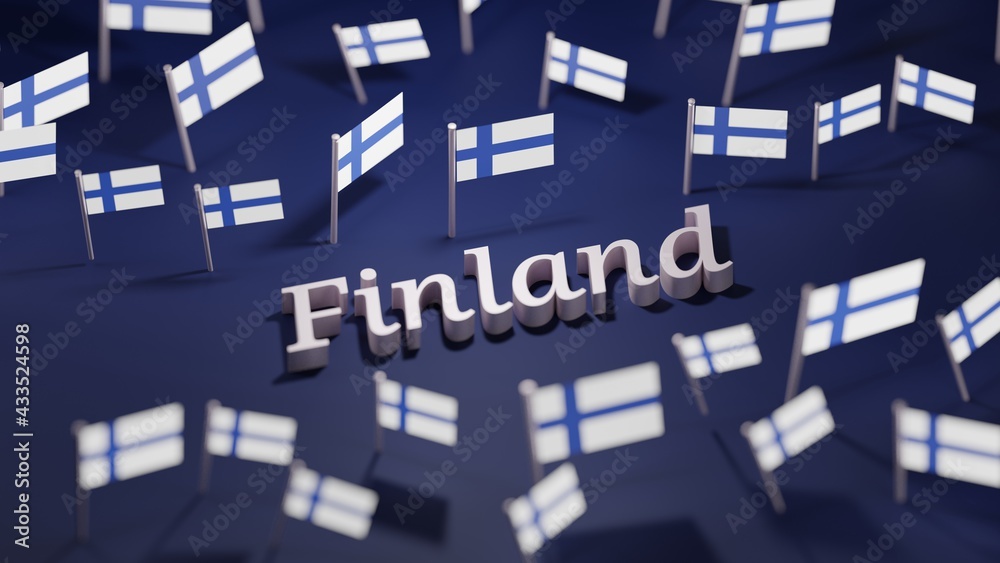 Abstract Finland Flag 3D Render (3D Artwork)