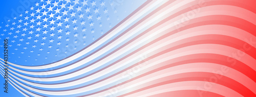 USA independence day abstract background with elements of american flag in red and blue colors