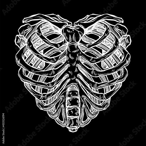 Skeleton heart shape