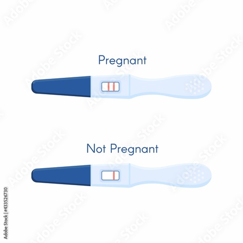 Pregnancy or ovulation positive and negative test isolated on white background.