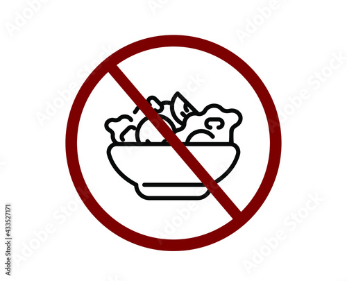 No salad vector icon.  Editable stroke. Linear style sign for use on web design and mobile apps, logo. Symbol illustration. Pixel vector graphics - Vector
