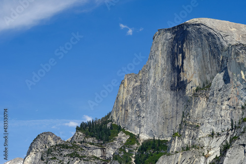 The impressive and massive granite face of Half Dome in Yosemite National Park