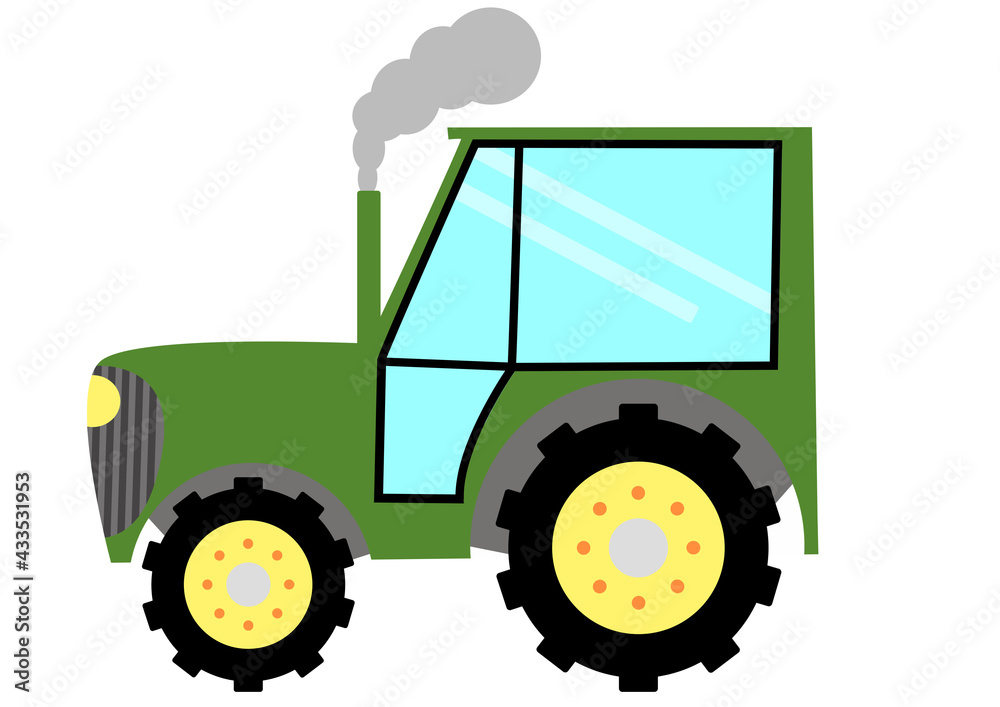 Cartoon tractor for children.