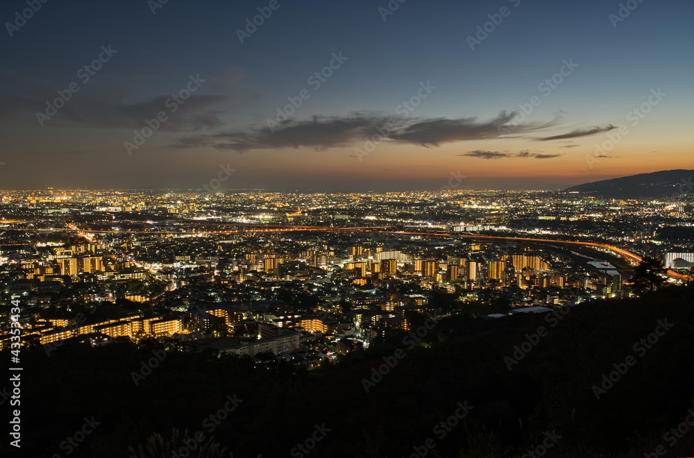Fototapeta premium 大阪府池田市 五月平展望台からの大阪の夜景