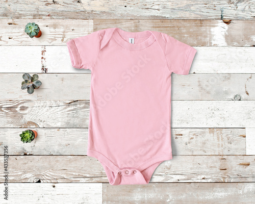 T-shirt mockup front short baby toddler with beautiful background. Ready to replace your design