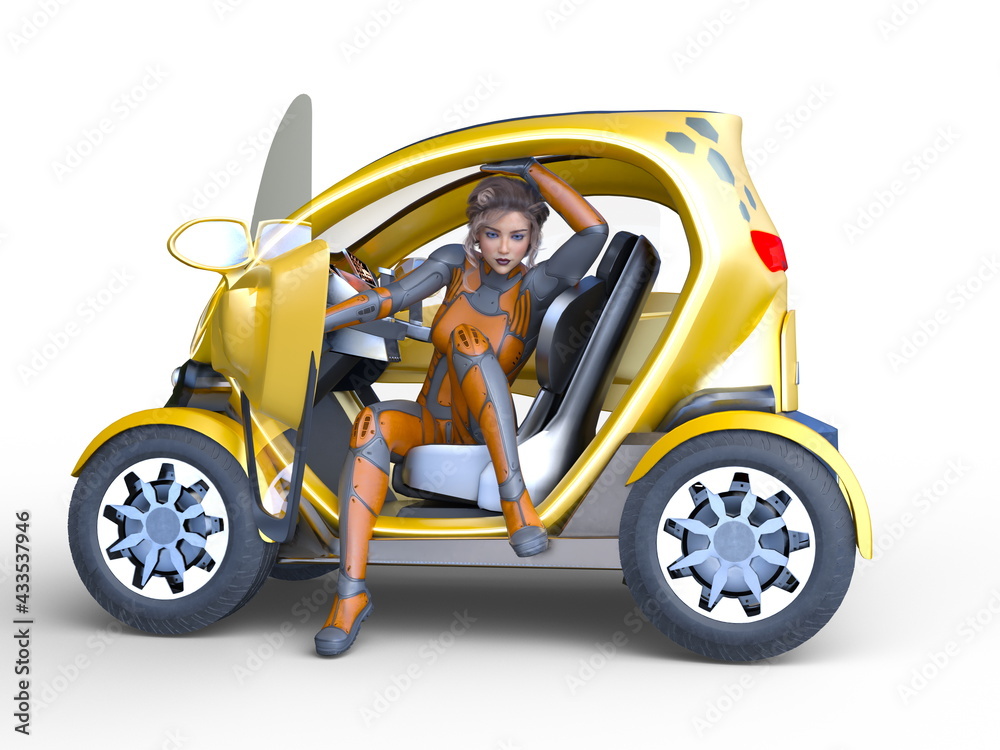 女性エージェントとミニカー
