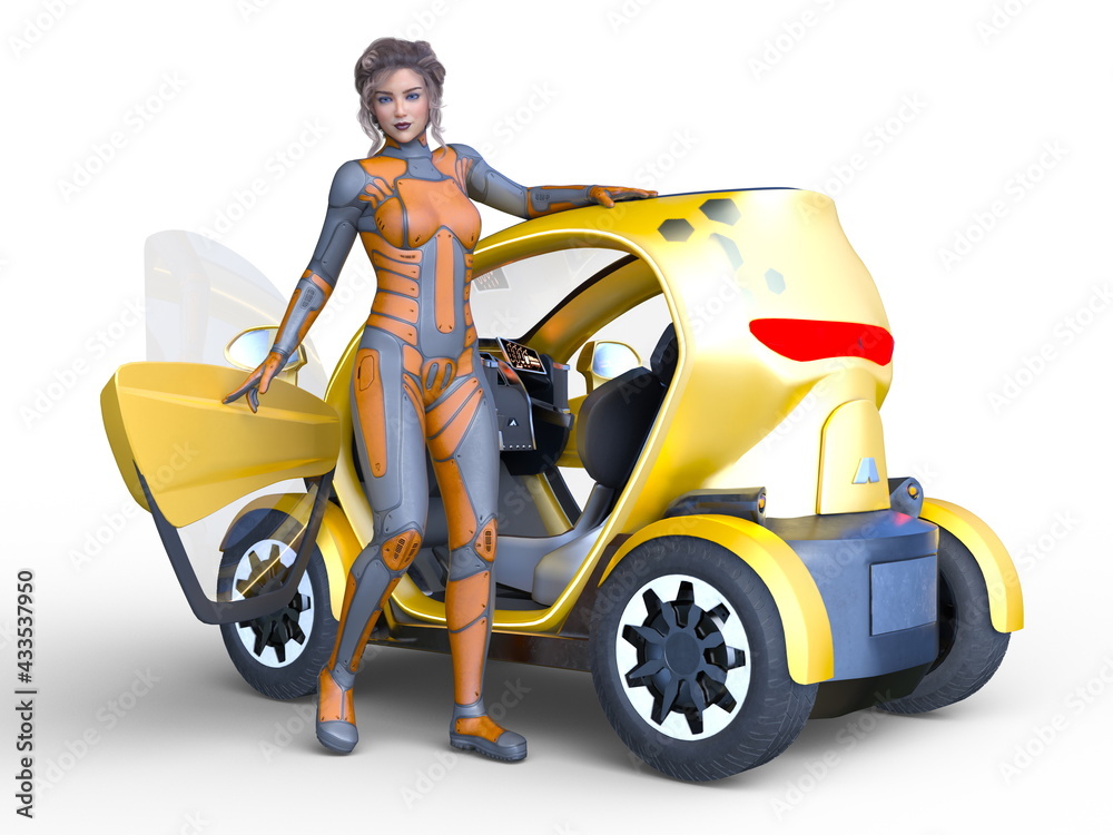 女性エージェントとミニカー