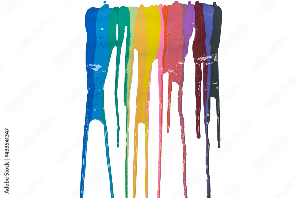 .sweet tone color are dripping on to white paper. colorful of pantone color background.