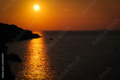 Golden sunset over Sorrento coast