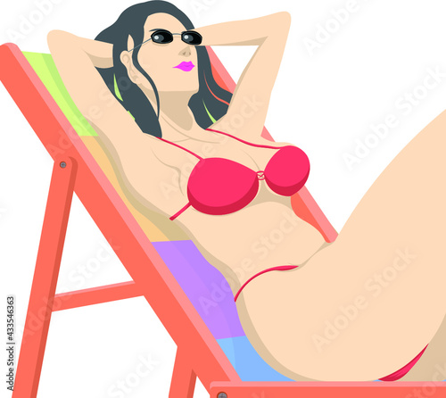 夏　バカンス　女性