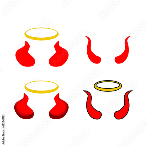 Set of horn devil vector