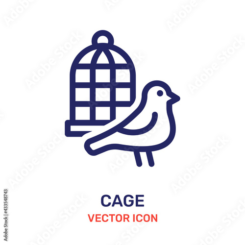 bird and cage icon. Freedom concept. 