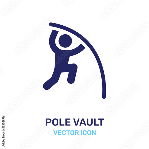 Pole vault icon vector