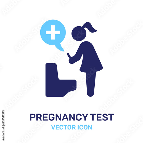 Positive pregnancy test vector icon