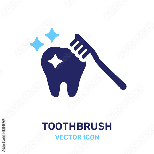 Toothbrush brushing teeth icon. Dentistry concept.